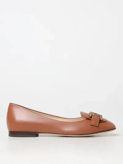 Tod's Round-toe Leather Ballerina Shoes In Leder