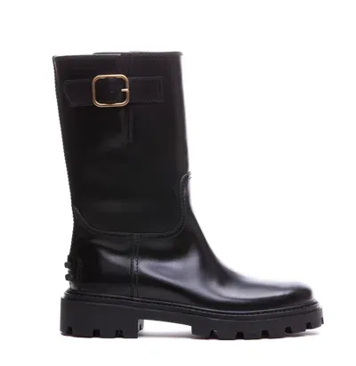 Tod's Biker Boots In Black