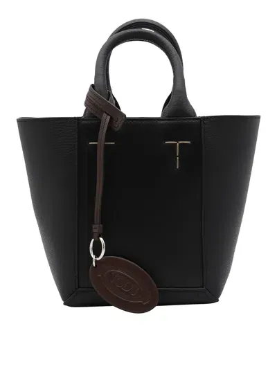 Tod's Black Leather Crossbody Bag In Negro