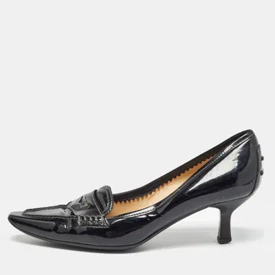 Pre-owned Tod's Black Patent Leather Loafer Pumps Size 39