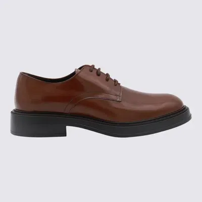 Tod's Brown Leather Lace Up Shoes