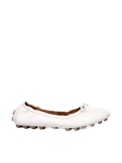 Tod's Bubble Ballet Flats In Leather In White