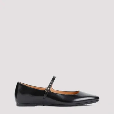 Tod's Ballerinas In Leather In Black