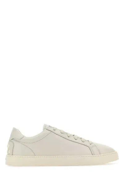 Tod's Chalk Leather Sneakers In White