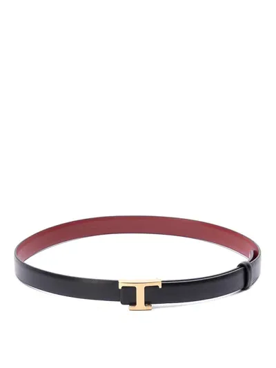 Tod's T Logo Belt In Black