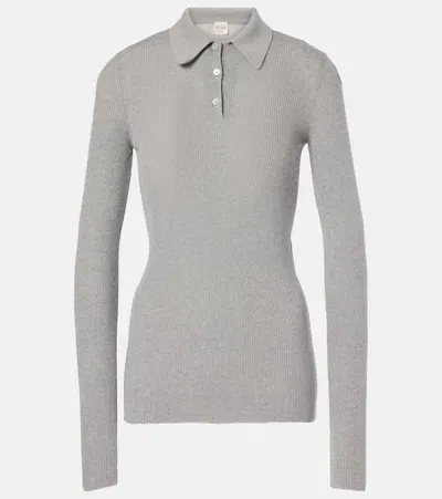 Tod's Cotton Polo Sweater In Grey