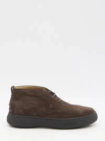 Tod's Desert Boots In Suede In Black