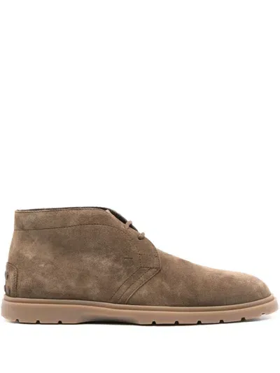 Tod's Desert Suede Ankle Boots In Brown