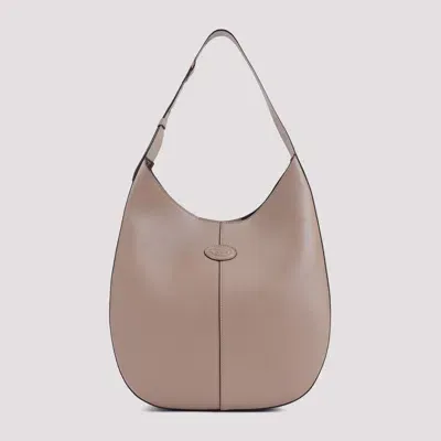 Tod's Di Bag Hobo In Leather In Creta Chiaro