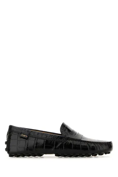 Tod's Black Leather Loafers