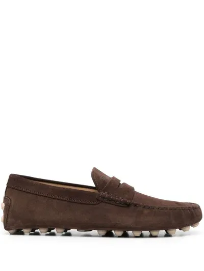 Tod's Gommino Calf-suede Loafers In Brown