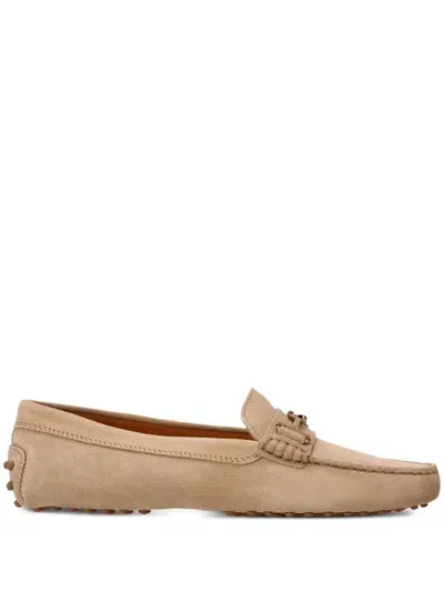 Tod's Suede Slip-on Loafers In Neutrals