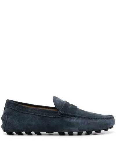 Tod's Gommino Suede Leather Loafers In Blue