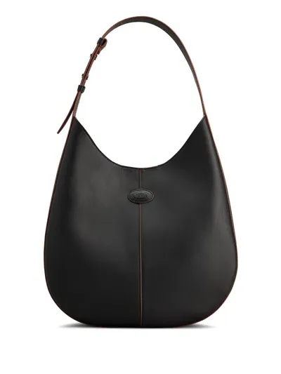 Tod's Hobo Bag Small Leather Shoulder Bag In Black