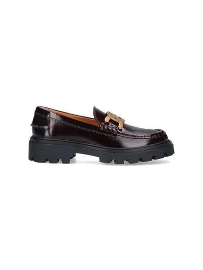 Tod's Catena Loafers In Mosto