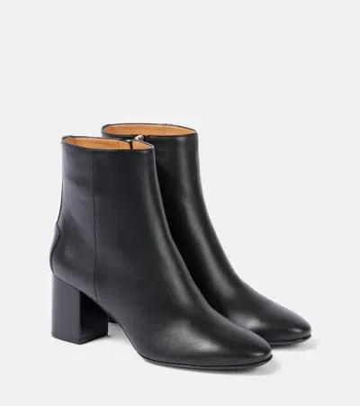 Tod's Leather Ankle Boots In Black