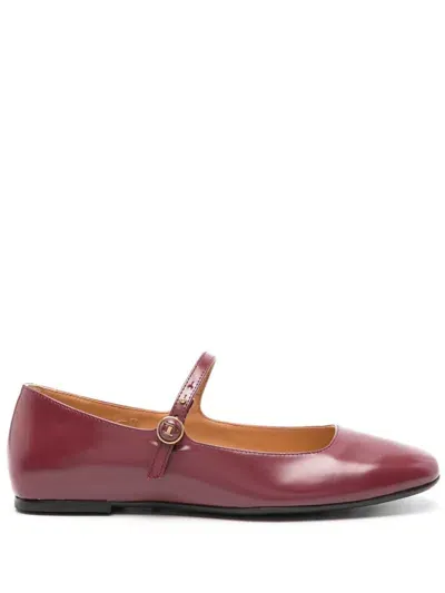 Tod's Leather Ballet Flats In Red