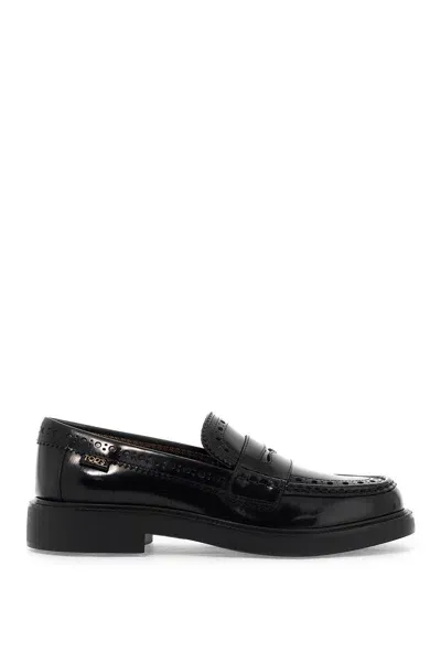 Tod's Brogue-trim Leather Loafers In Multicolor