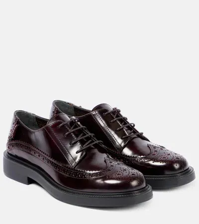 Tod's Leather Brogues In Brown