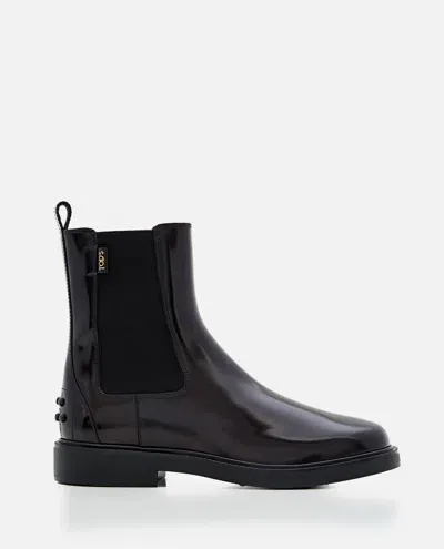 Tod's Leather Chelsea Boots In Black