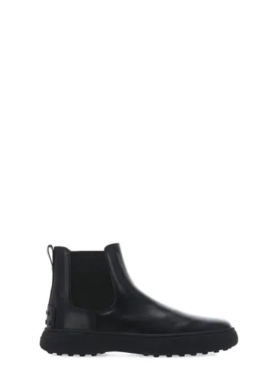 Tod's Leather Chelsea Boots In Black