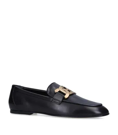 Tod's Leather Kate Loafers In Black