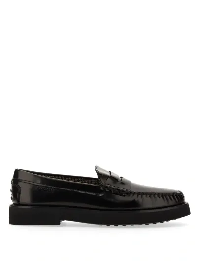 Tod's Leather Loafer In Black