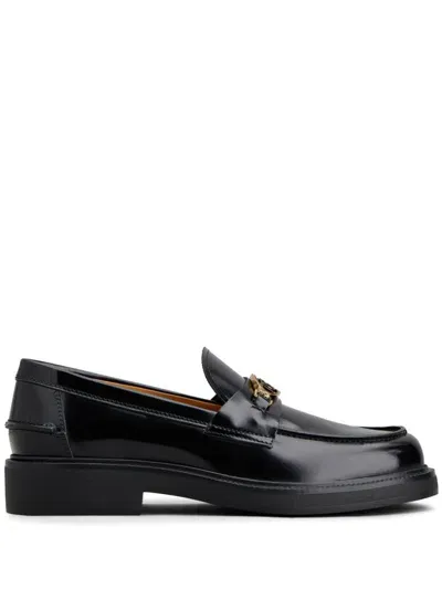 Tod's Leather Loafers In Black