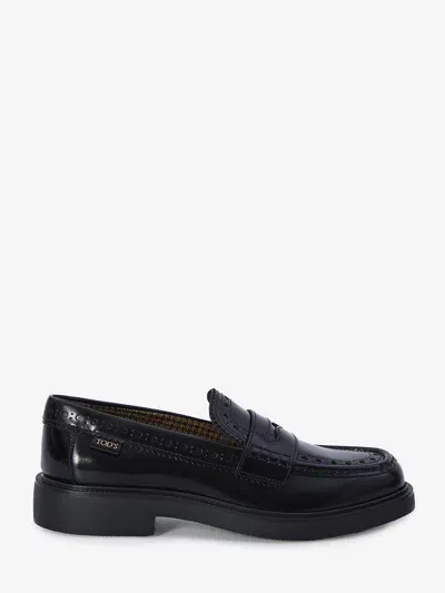 Tod's Leather Loafers In Black