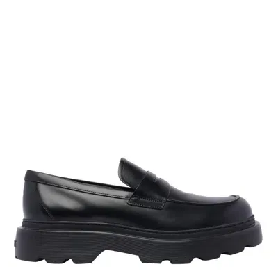 Tod's Leather Loafers In Black