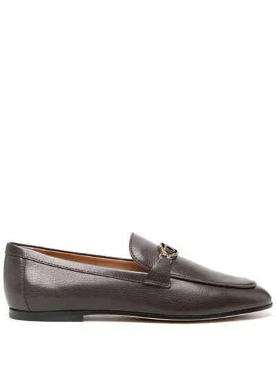 Tod's Leather Loafers In Brown