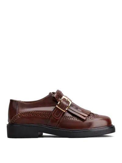 Tod's Leather Brogue Shoes In Brown