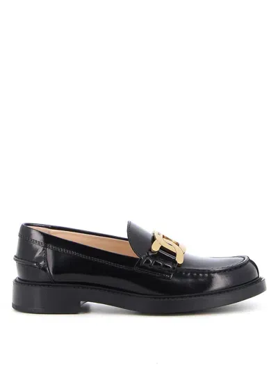 Tod's Leather Loafers In Negro