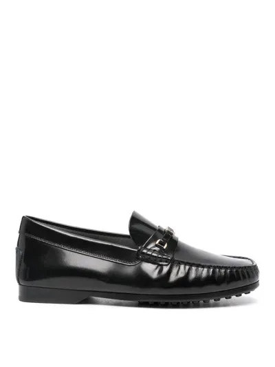 Tod's Leather Loafers In Negro