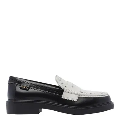 Tod's Brogue-trim Leather Loafers In Schwarz