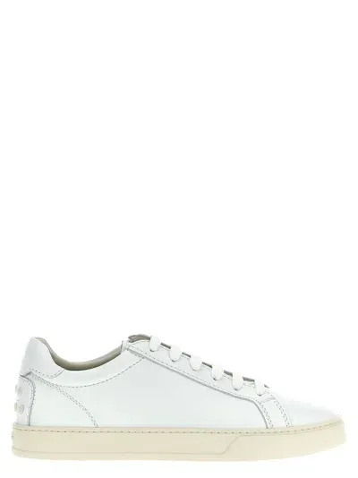 Tod's Leather Sneakers In White