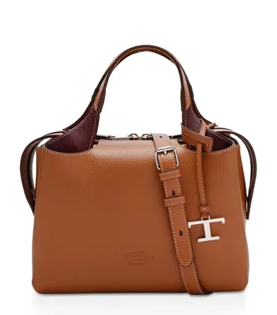 Tod's Leather Tote Bag In Brown