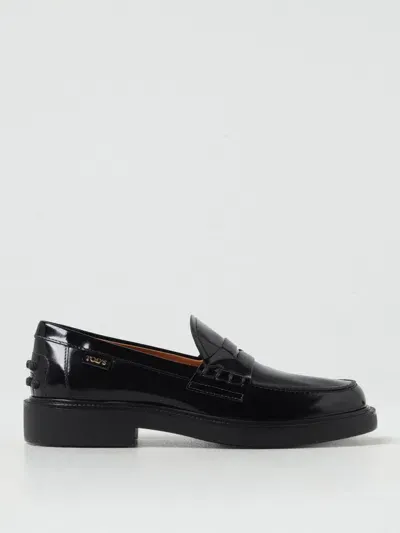 Tod's Leather Loafers In Schwarz