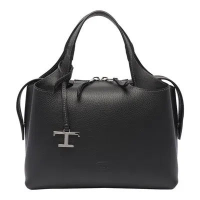 Tod's Logo Bauletto Bag In Black