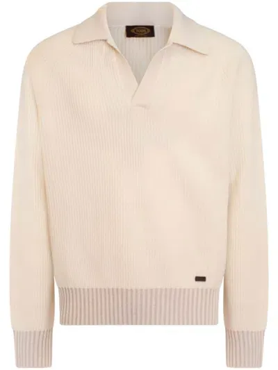 Tod's Logo-patch Jumper In Neutral