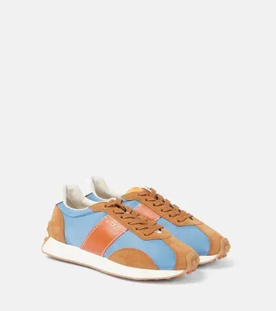 Tod's Logo Suede-trimmed Sneakers In Multicoloured