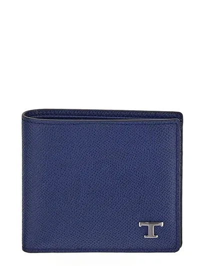 Tod's Logo Wallet In Blue