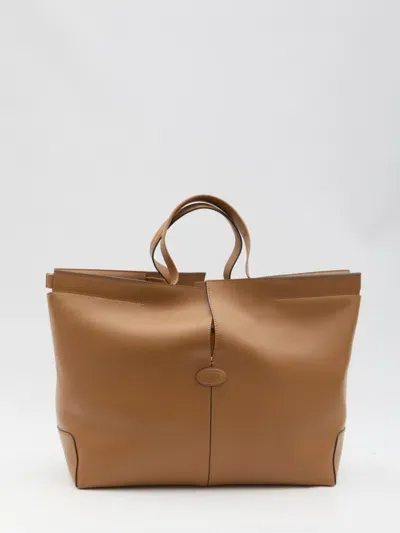 Tod's Medium Di Folio Bag In Brown