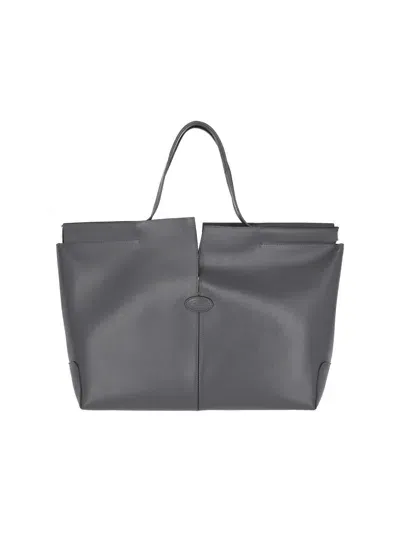 Tod's Medium Tote Bag "di Folio" In Black