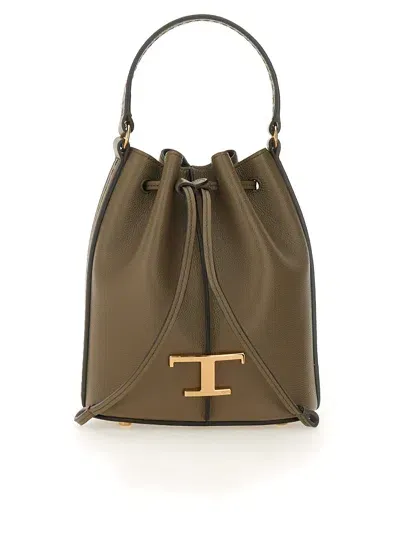 Tod's Micro "timeless" Bucket Bag In Green