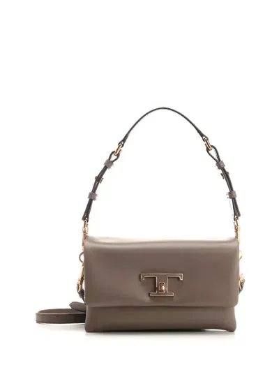 Tod's Mini T Timeless Shoulder Bag In Grey