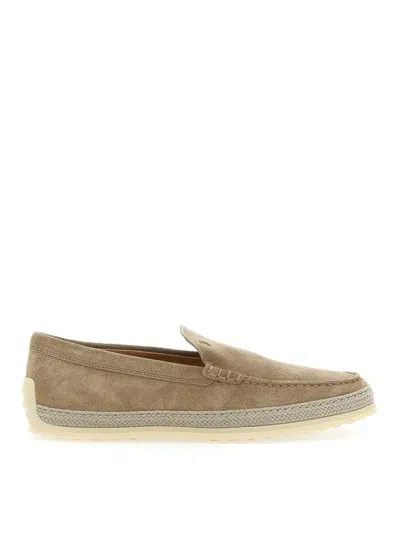 Tod's Leather Slip-on Loafer In Dove