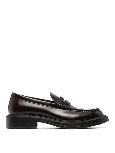 Tod's Leather Loafers In Brown