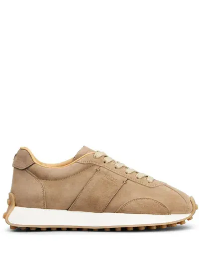 Tod's Panelled Suede Lace-up Sneakers In Neutrals