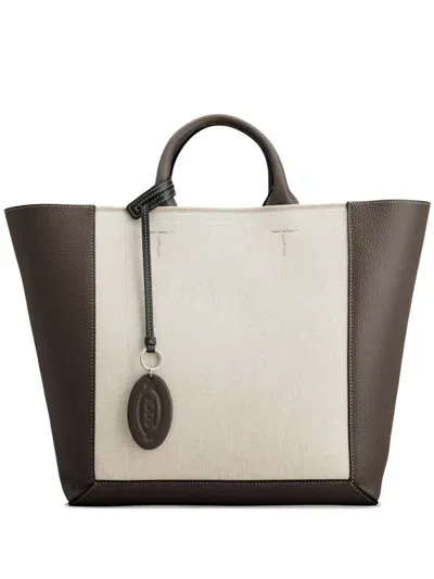 Tod's Panelled Tote Bag In Neutral